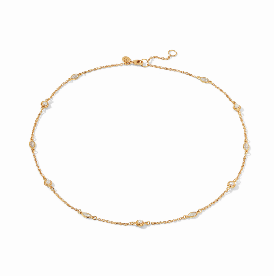 Julie Vos Monaco Delicate Station Necklace, Pearl - 13 Hub Lane   |  Station Necklaces