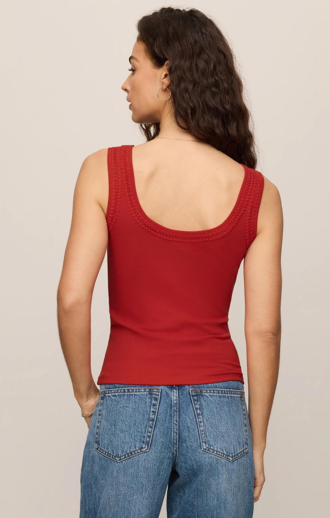 Larkin Whipstitch Tank, Chili Pepper