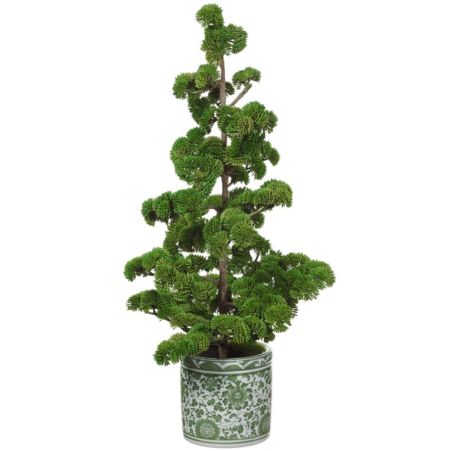 Sedium Pine Tree in Ceramic Vase - 13 Hub Lane   |  Tabletop Trees