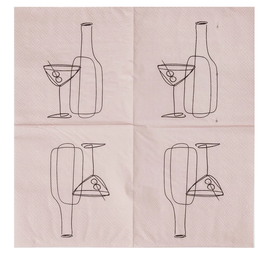 Line Art Cocktail Napkins - Thumbnail 3