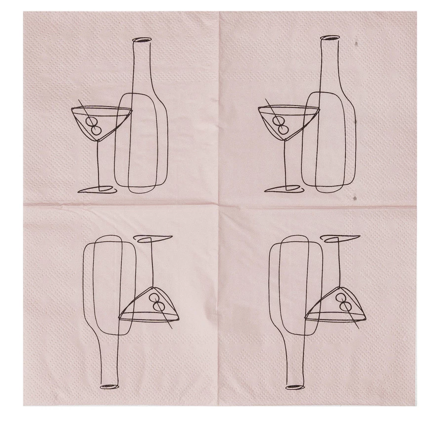 Line Art Cocktail Napkins