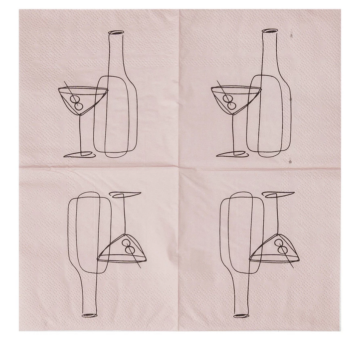 Line Art Cocktail Napkins