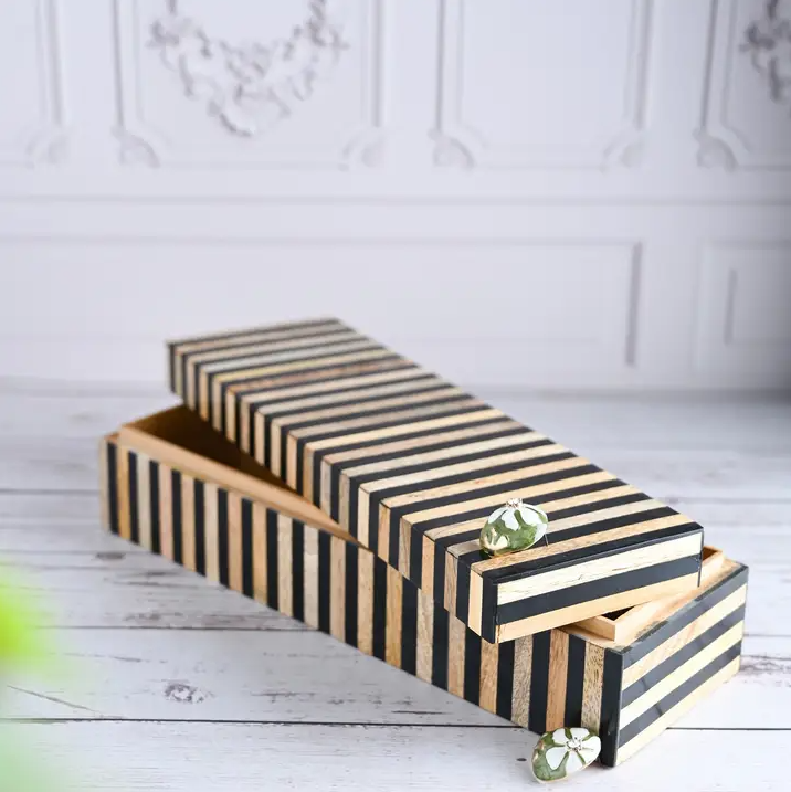 Striped Tile Box - 13 Hub Lane   |  Resin Boxes