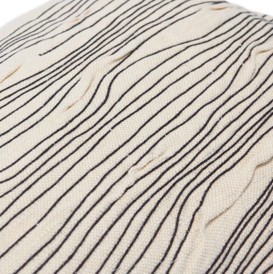 Embroidered Lines Lumbar Pillow - 13 Hub Lane   |  