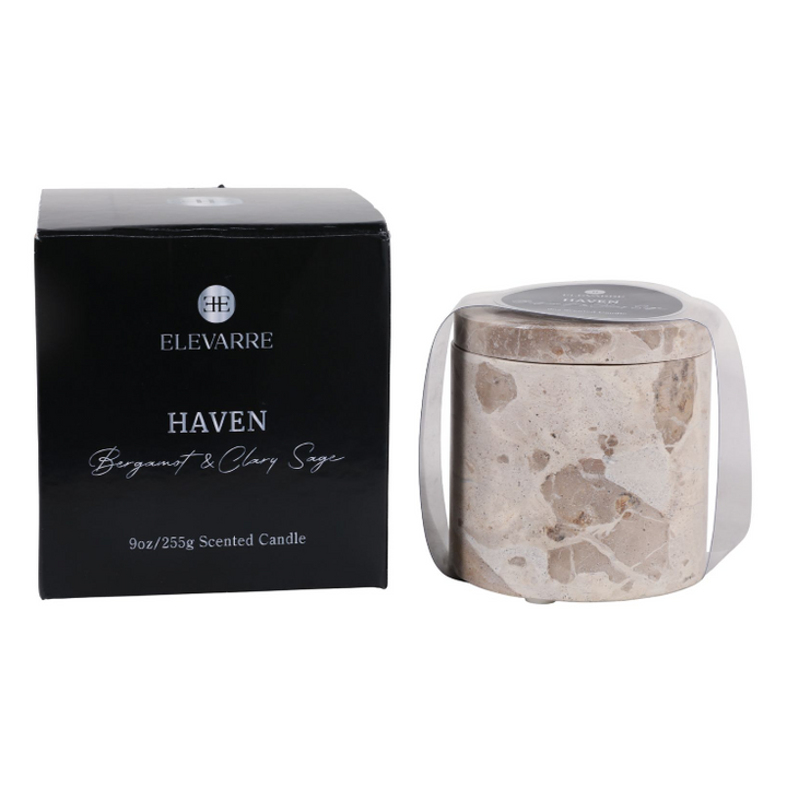 Haven Bergamot & Clary Sage Marble Candle