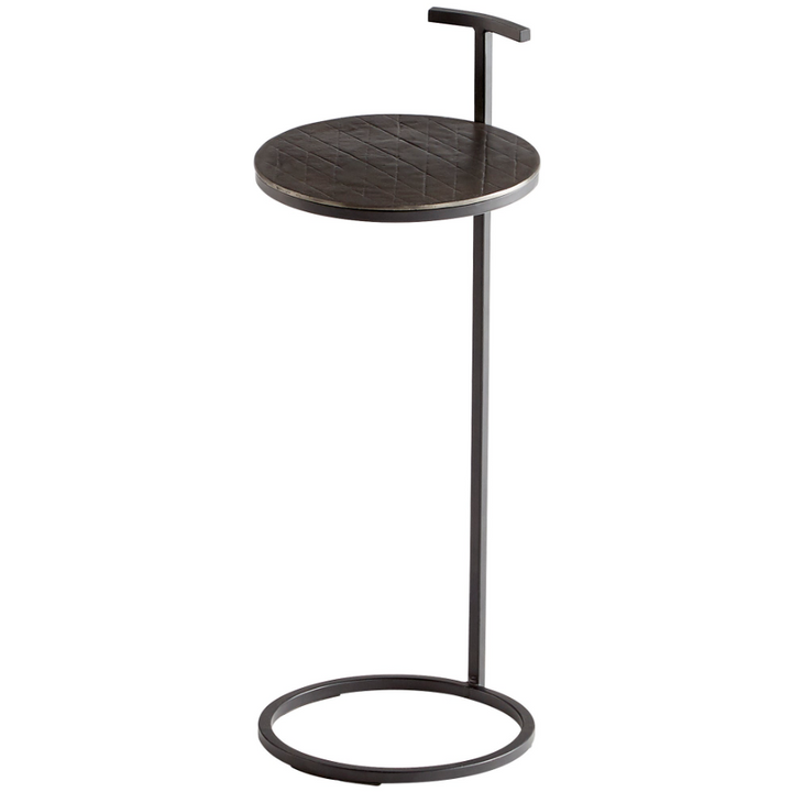 Audrey Side Table, Antique Brass & Black