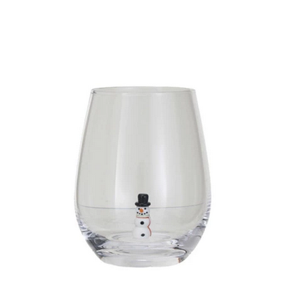 12oz. Holiday Figure Stemless Wine Glass - 13 Hub Lane   |  