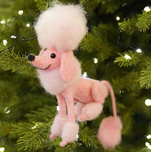 Wool Felt Poodle Ornament
