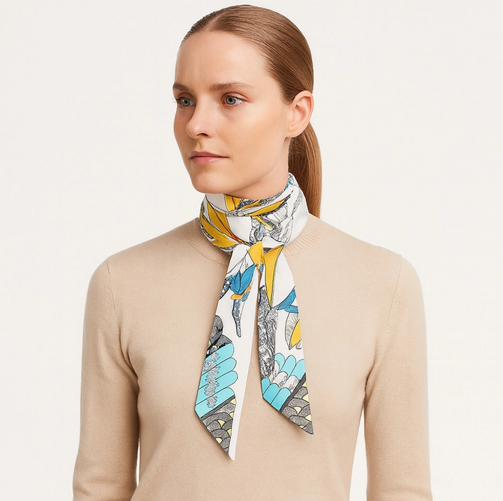 Floral Twilly Skinny Scarf