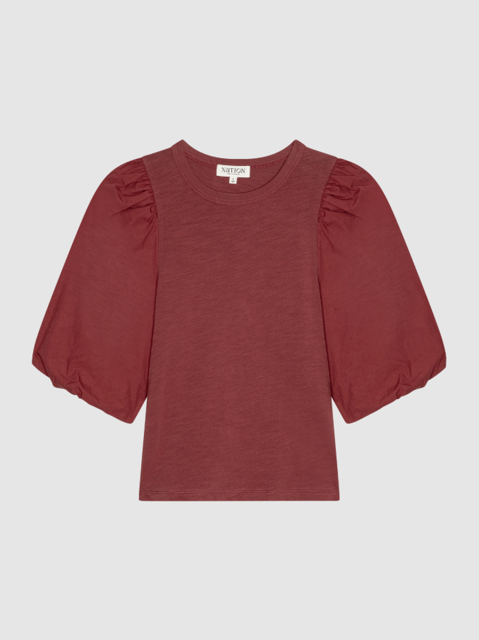 Nation LTD Tippi Top, Russett - 13 Hub Lane   |  Puff Sleeve Tees