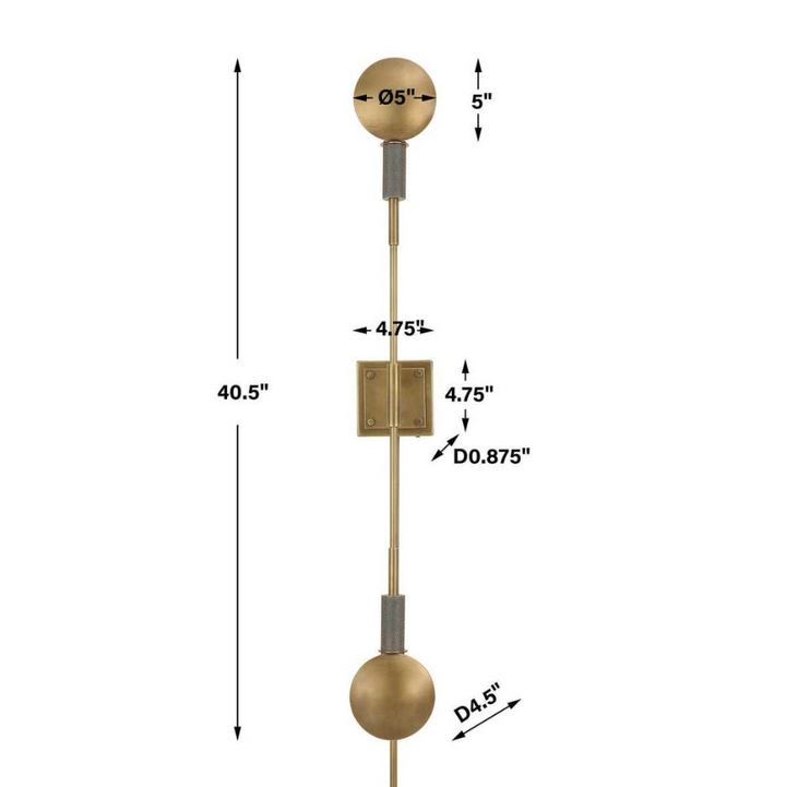 Polar 2 Light Sconce, Light Antique Brass