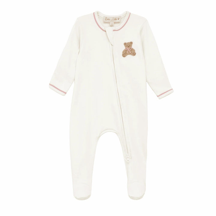 Bear Hugs Zip Footie, Dusty Rose
