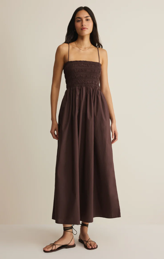 Cornelia Poplin Maxi, Chocolate Cherry