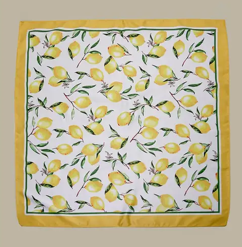 Lemon Print Bandana Scarf - 13 Hub Lane   |  Bandanas