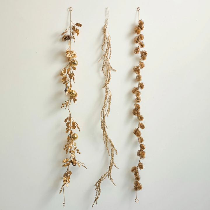 Faux Leaf Garland, Gold