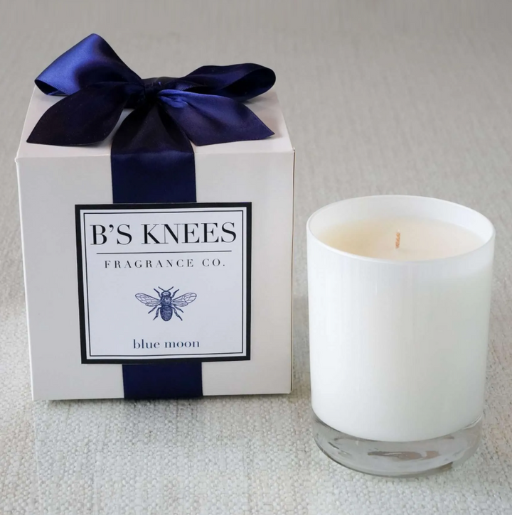 B's Knees 1-Wick White Glass Candle