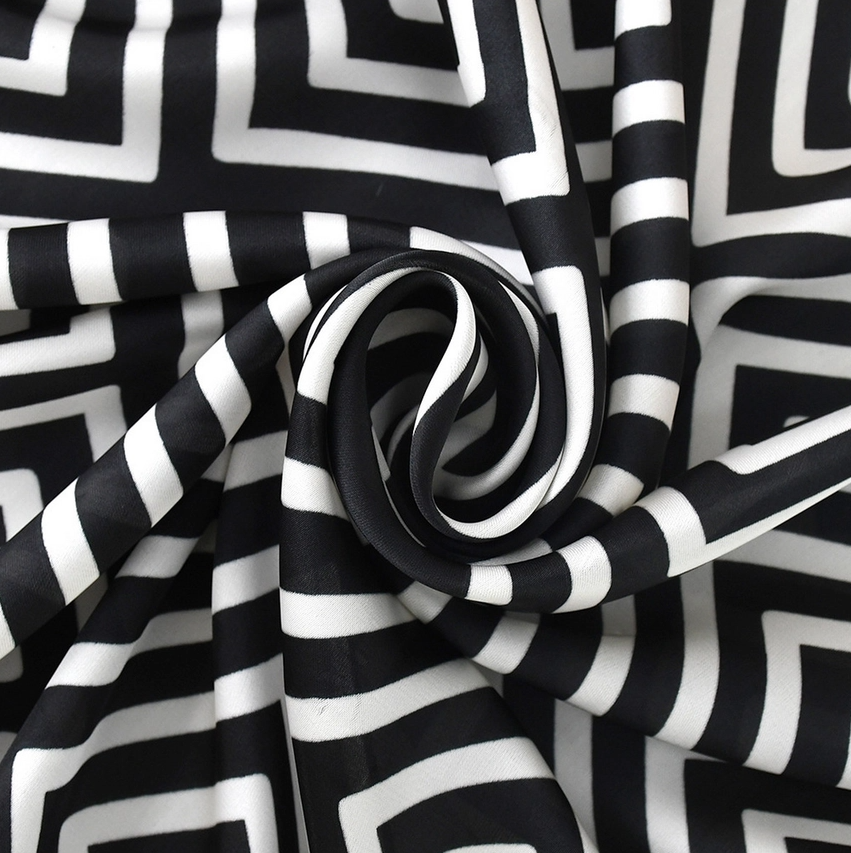 Striped Satin Square Scarf