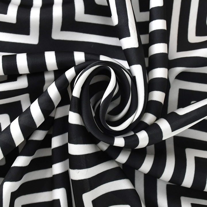 Striped Satin Square Scarf