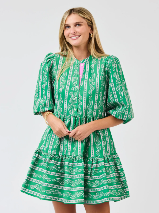 Riley Mini Dress, Garden Lace Green - 13 Hub Lane   |  Mini Dresses