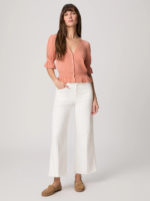 Paige Anessa Wide Leg Jean, Tonal Ecru