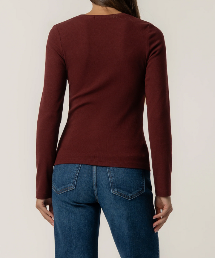 Kut From the Kloth Sarah Rib Knit Top, Merlot