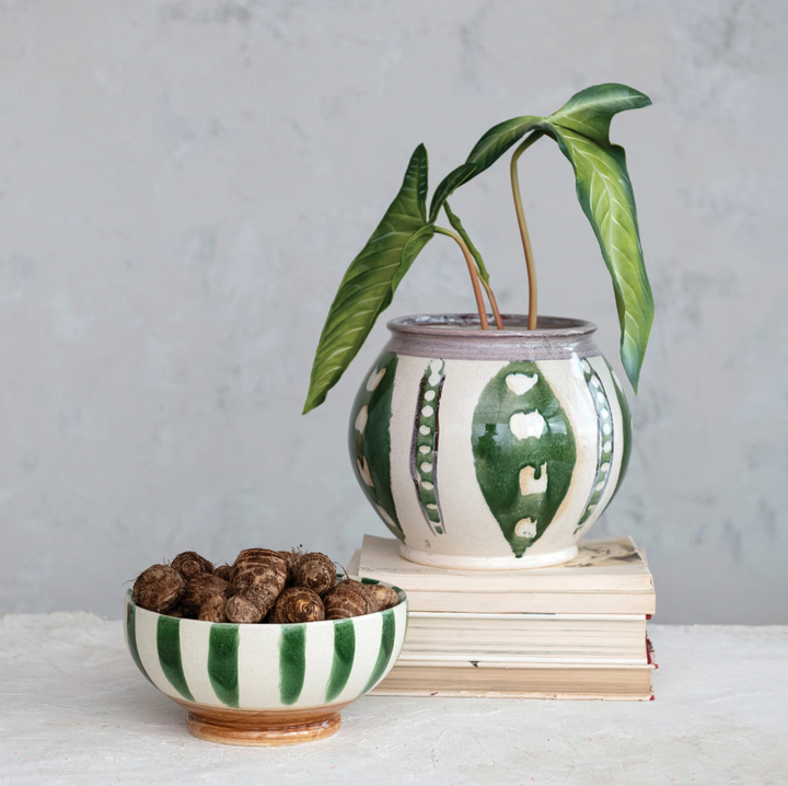 Hand Painted Stoneware Planter - 13 Hub Lane   |  