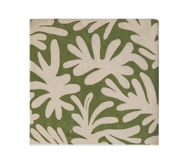 Abstract Leaf Cocktail Napkins