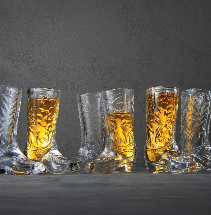 Whiskey & Rye Cowboy Boot Shot Glass - 13 Hub Lane   |  Shot Glasses