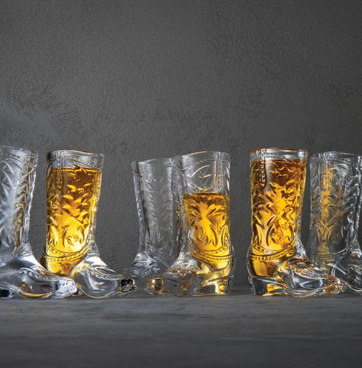 Whiskey & Rye Cowboy Boot Shot Glass - 13 Hub Lane   |  Shot Glasses