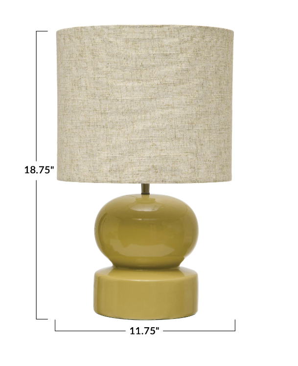 Celery Green Ceramic Table Lamp - Thumbnail 3