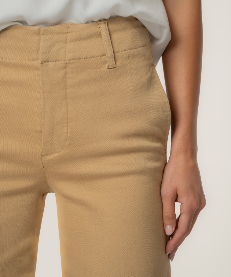 Kut From the Kloth Sienna High Rise Straight Leg, Khaki - 13 Hub Lane   |  Cropped Straight Leg Pants