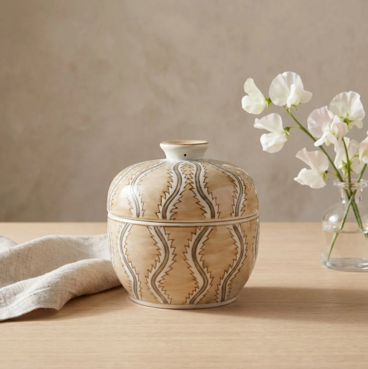 Hand-Painted Decorative Jar