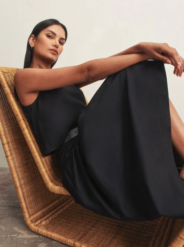 Matter of Time Poplin Skirt, Black