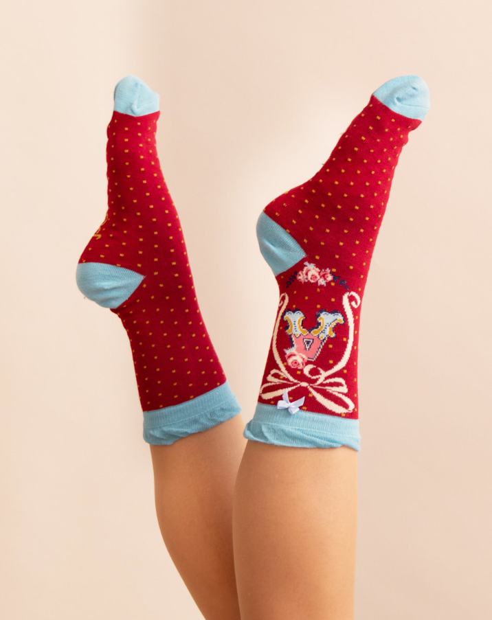 'A' Alphabet Socks