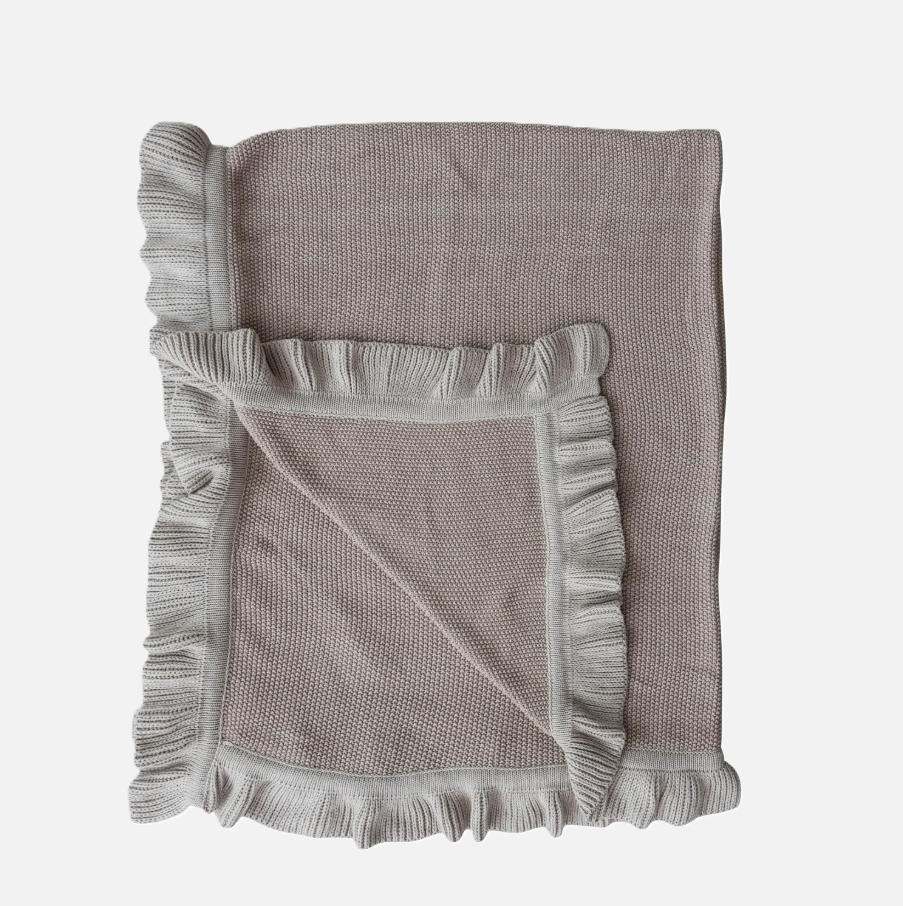 Cotton Knit Throw w/ Ruffle - 13 Hub Lane   |  