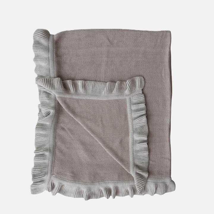 Cotton Knit Throw w/ Ruffle - 13 Hub Lane   |  