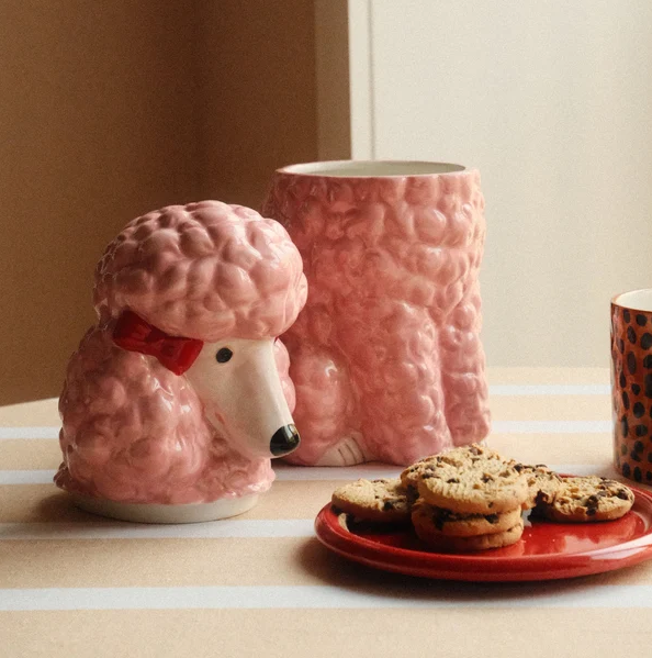 Dolomite Poodle Cookie Jar w/ Bows