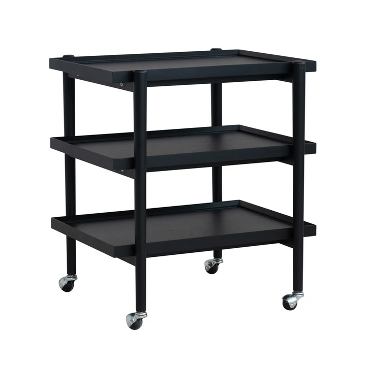 Rubberwood 3-Tier Bar Cart on Casters - 13 Hub Lane   |  Bar Carts