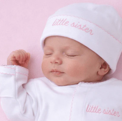 Little Sister Embroidered Hat - 13 Hub Lane   |  Bonnets & Hats