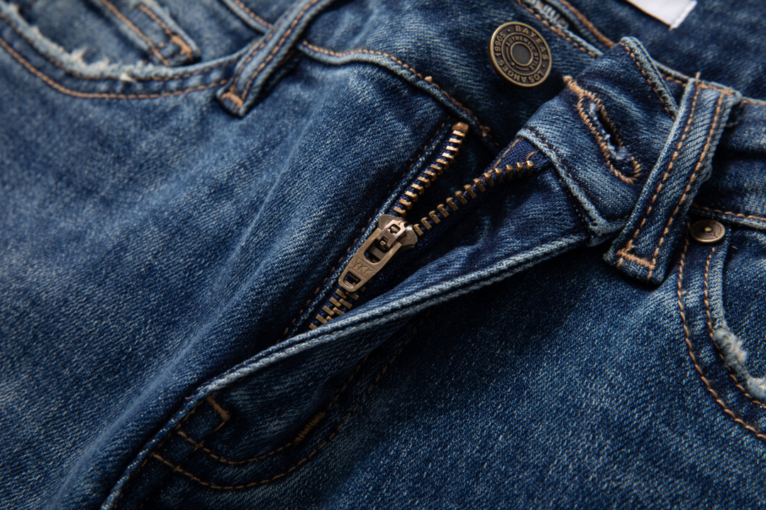 Low Rise Straight Leg Jeans, Retro Dark Blue - 13 Hub Lane   |  Cropped Straight Leg Pants