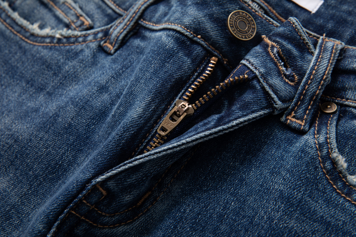 Low Rise Straight Leg Jeans, Retro Dark Blue - 13 Hub Lane   |  Cropped Straight Leg Pants