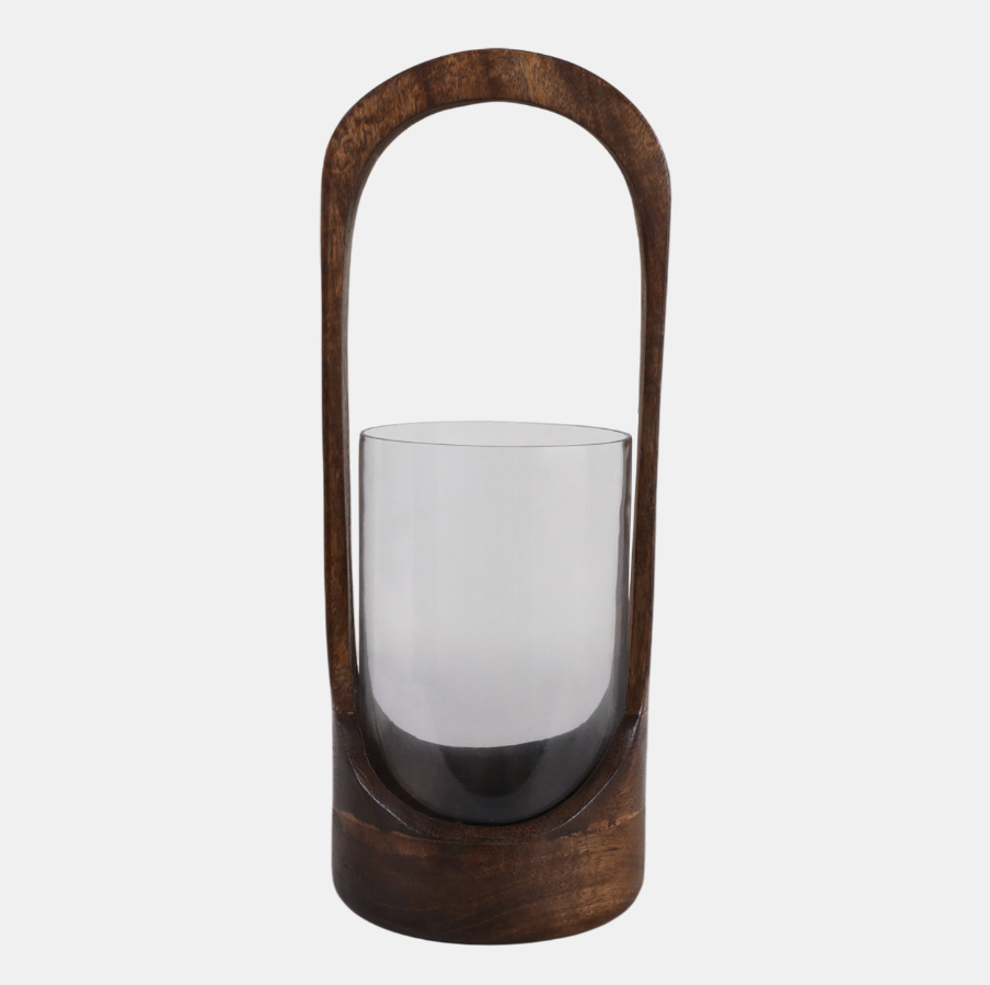 Modern Hurricane Lantern, Walnut - 13 Hub Lane   |  