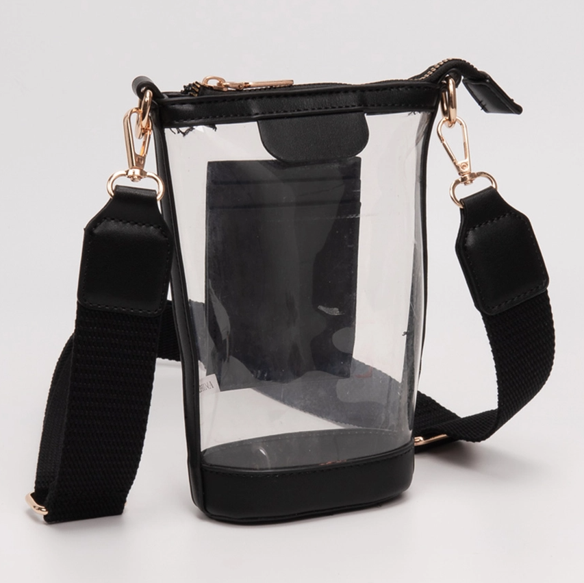 Transparent Crossbody Bag / Phone Bag, Black