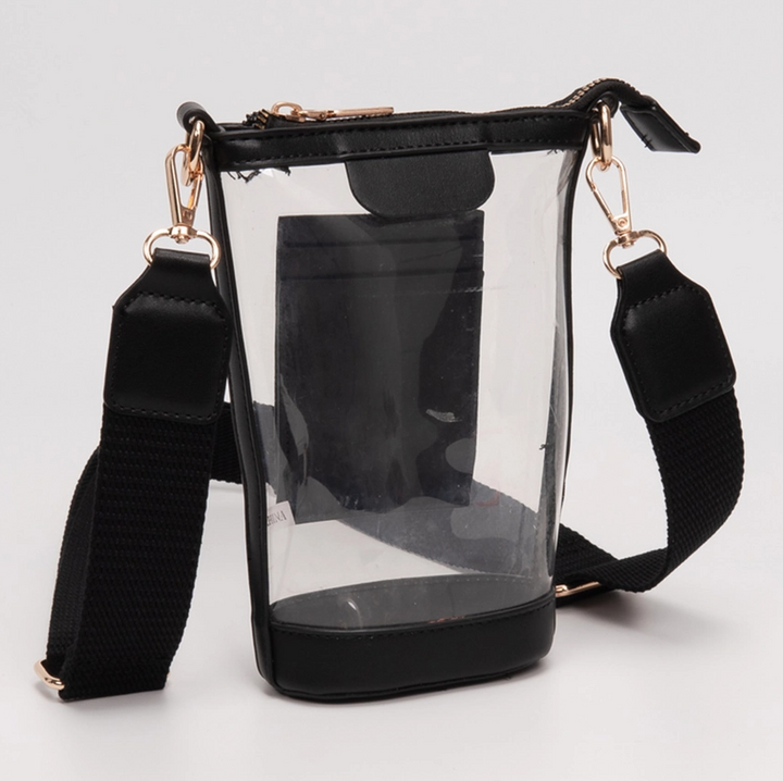 Transparent Crossbody Bag / Phone Bag, Black