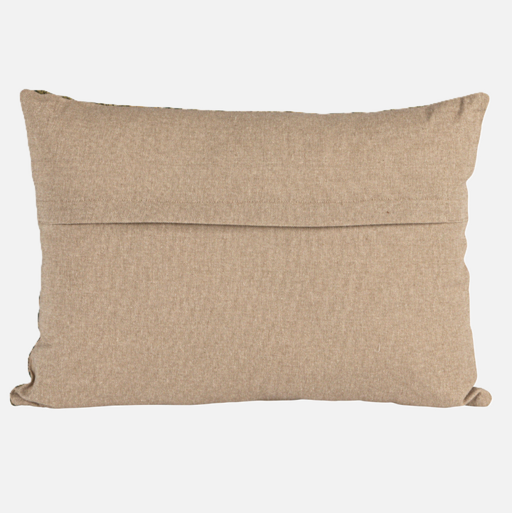 Verdant Charm Linen Lumbar Pillow