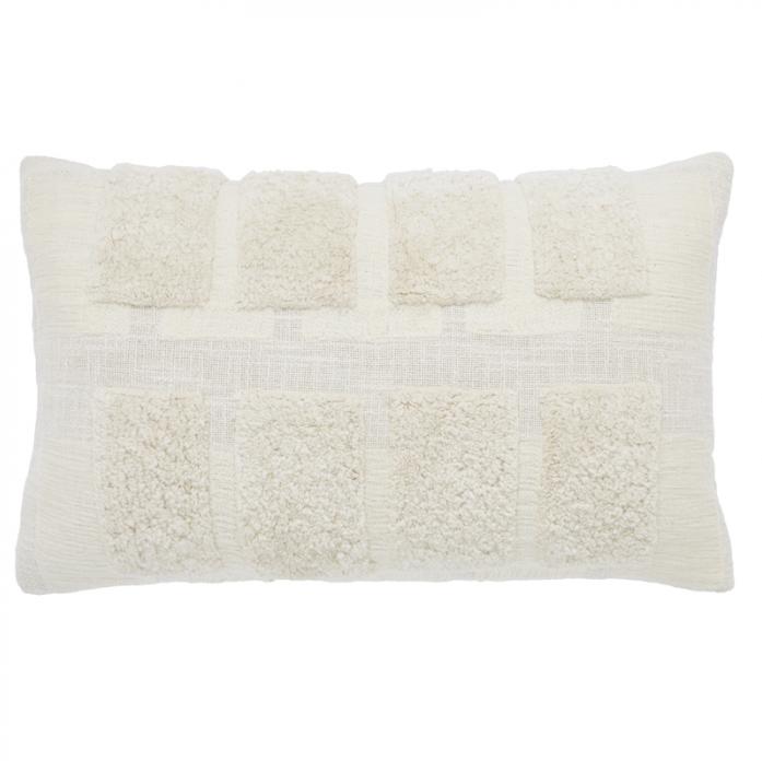 Geometric Tufted Lumbar Pillow, Ivory