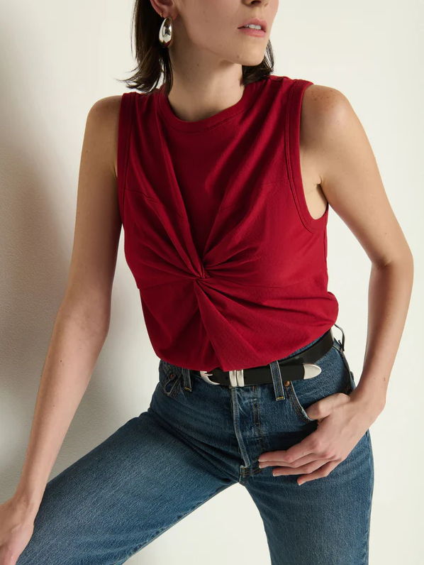 Neve Tank, Rio Red - 13 Hub Lane   |  Front Twist Shirts