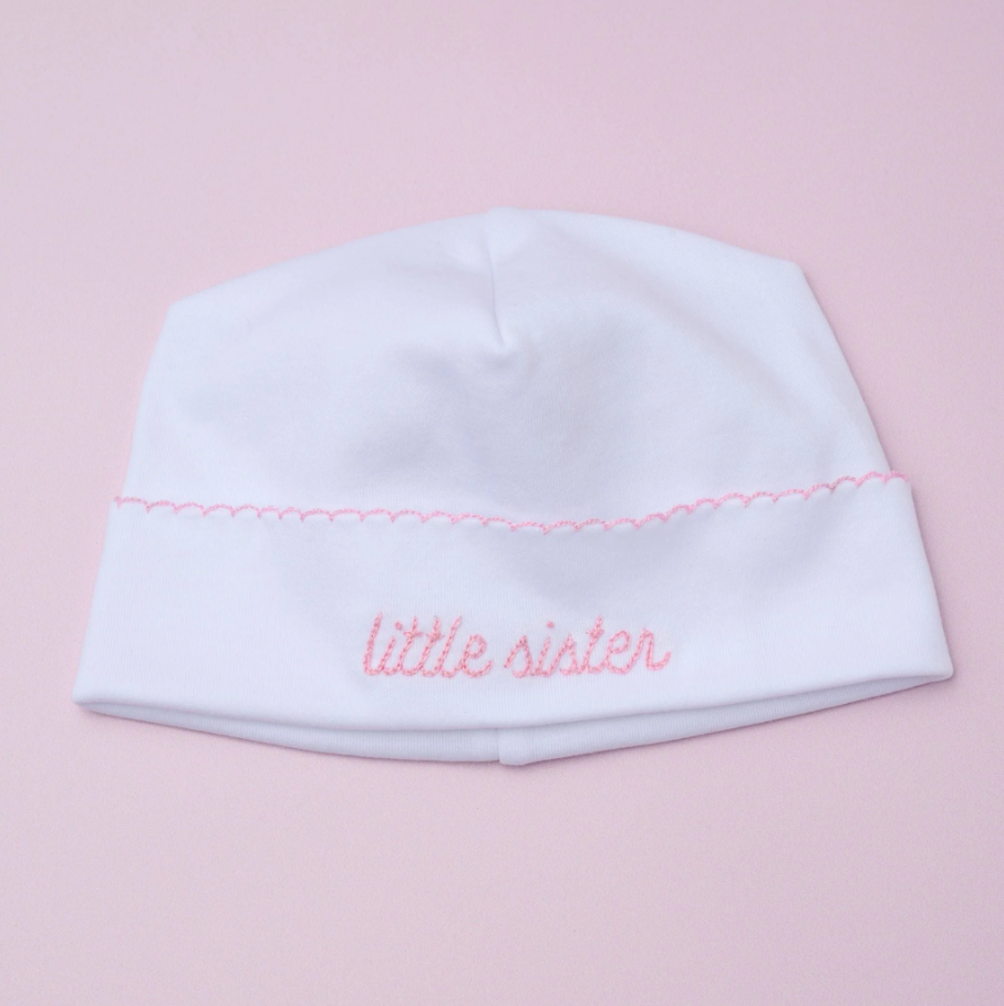 Little Sister Embroidered Hat - 13 Hub Lane   |  Bonnets & Hats