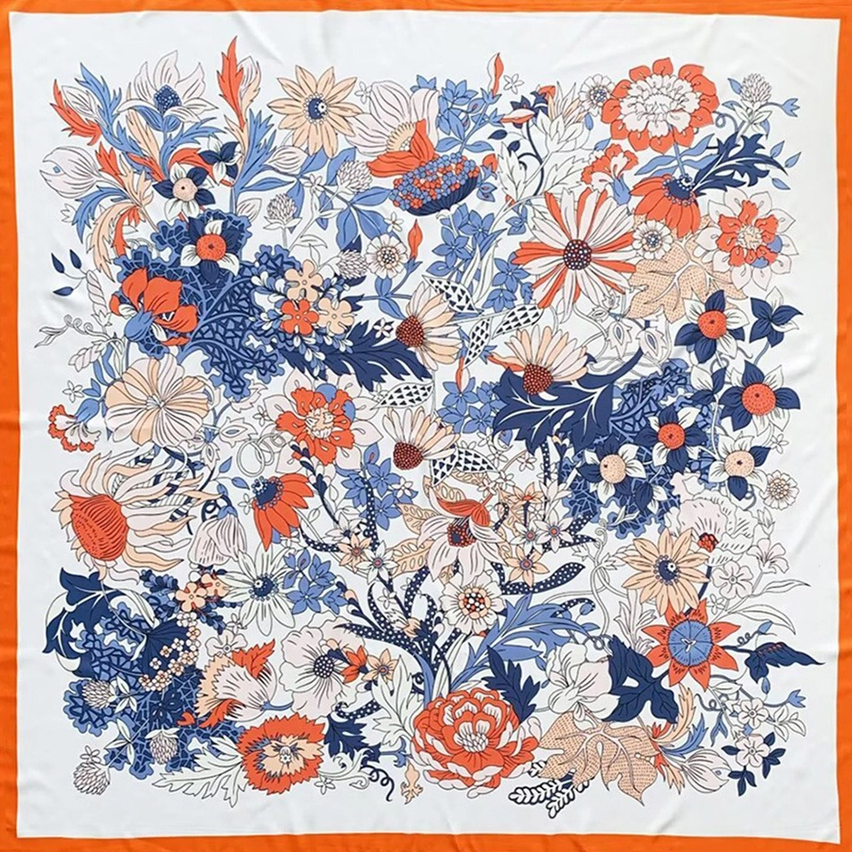 Floral Silk Feel Square Scarf