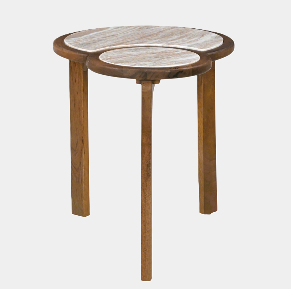 Tenney Wood & Marble Accent Table - 13 Hub Lane   |  